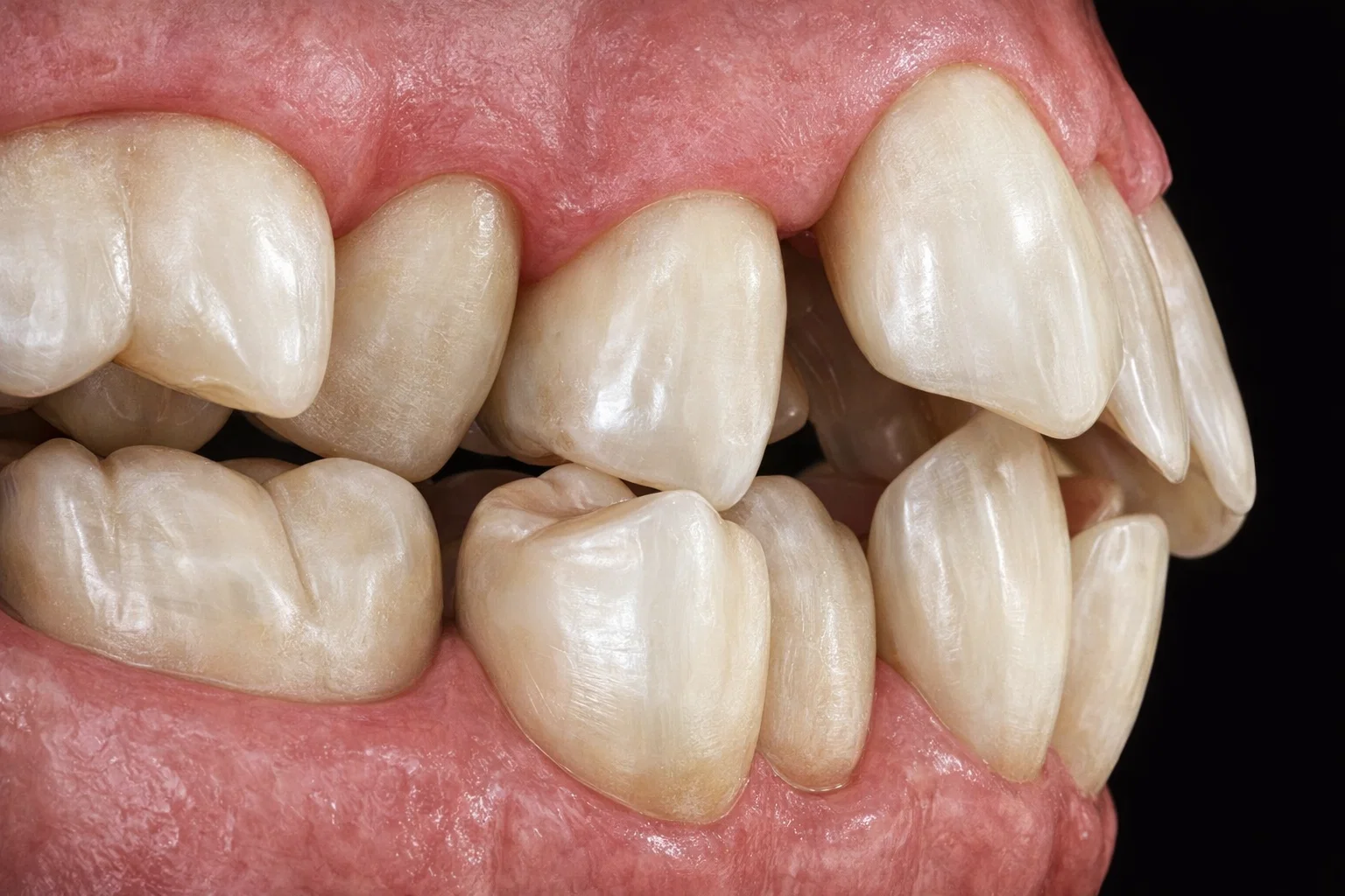 삼각형 치아와 블랙 트라이앵글 사례